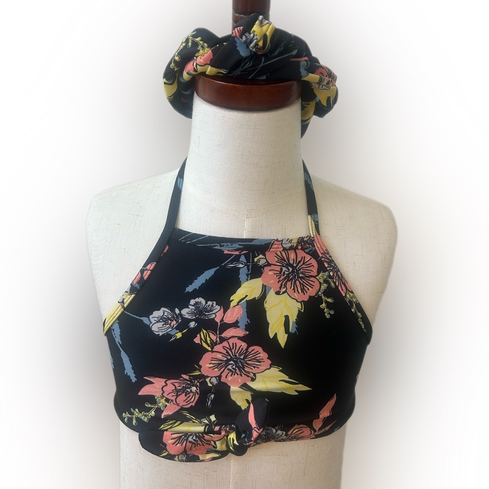 Jessica Simpson Black Floral Kids Bikini